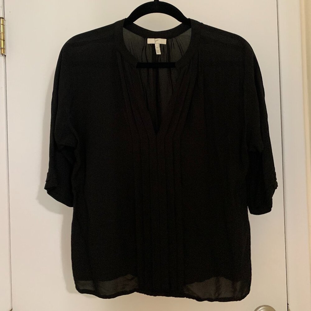 Joie Black 100% Silk Top